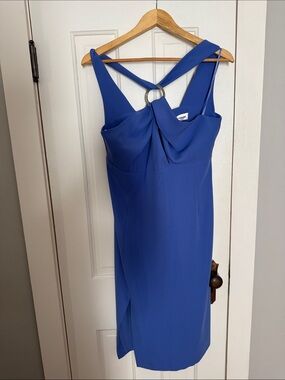 Sandro Ferrone Abito Cady Halter lavender blue Sheath. Color Ortensia Dress NWT